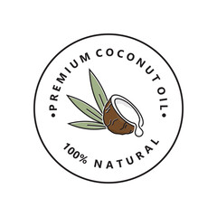 Coconut oil Logo vector design.