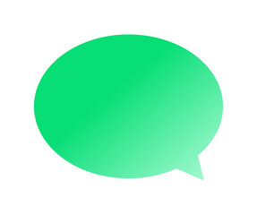 Green speech bubble icon on transparent background