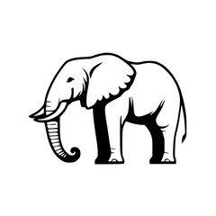 Obraz premium Simple Silhouette of a Standing Elephant