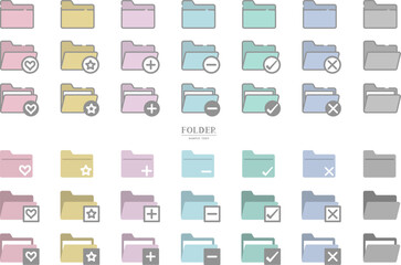 チェックマーク付きフォルダのアイコン素材セット / vector eps