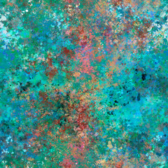 Abstract blurry painted seamless pattern in summer natural colors Grunge effect Grainy, spotted multicolor background