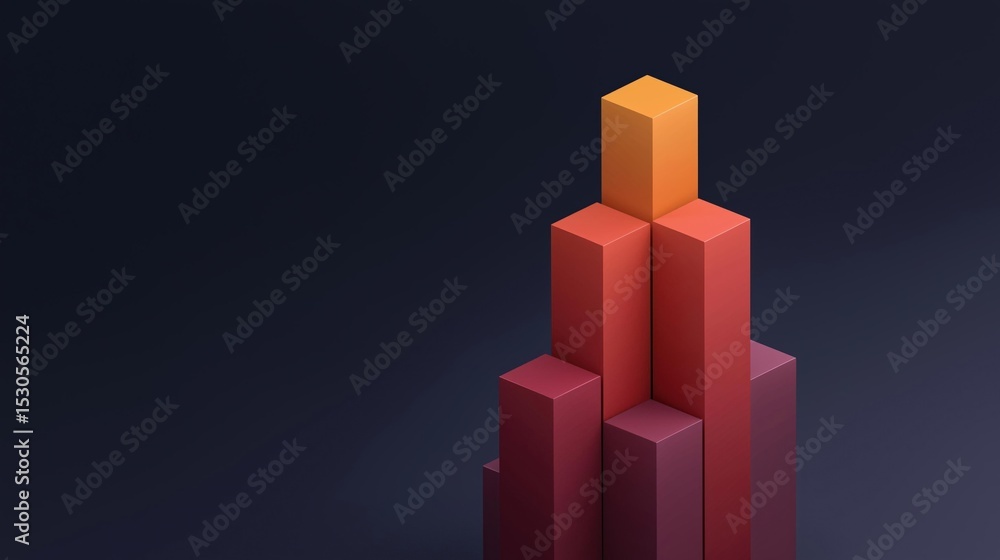 Poster 3d rendering of a tall, cylindrical structure with a dark blue background. the structure appears to 