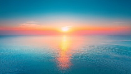 夕日が優しい夏の海を静かに仕上げたシンプルなグラデーション背景画像、デスクトップ画面、壁紙 Generated by AI