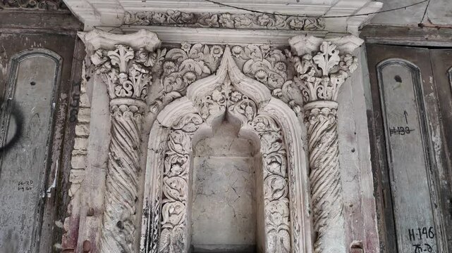 Old heritage house niche at Pakutia Zamindar Bari, Nagarpur, Bangladesh