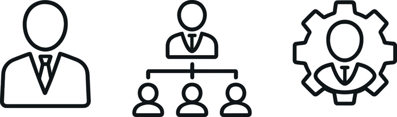 Business icons set: professional, management, and engineering symbols