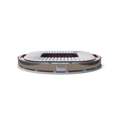 Modern soccer stadium exterior view isolated on transparent background