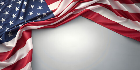 American flag draped with copy space for patriotic designs