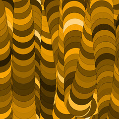 A pattern of circles in various sizes and tones of orange