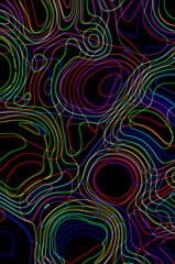 A colorful abstract pattern with many different colors and shapes