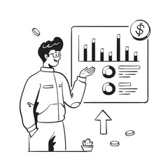 Hand Drawn Line Online Shopping E-Commerce Illustration