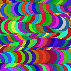 A colorful pattern of circles in various shades of rainbow colors