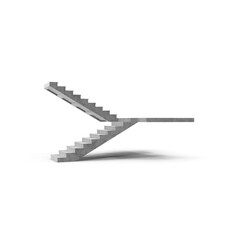 Architectural staircase structure isolated on transparent background