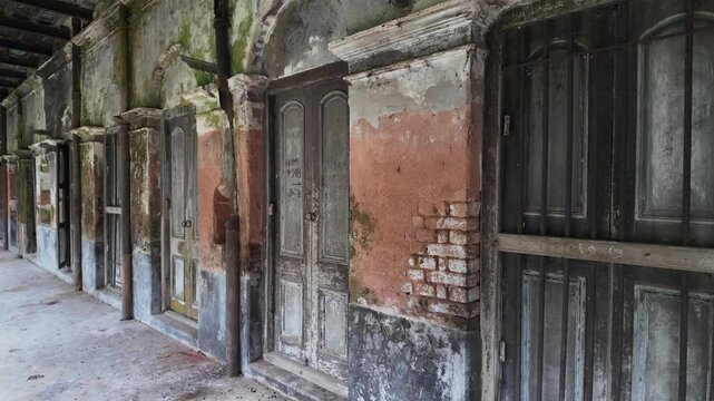 Old heritage house doors at Pakutia Zamindar Bari, Nagarpur, Bangladesh
