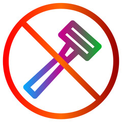 No Shaving Symbol with Razor and Prohibited Circle Gradient