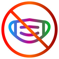 No face mask symbol colorful illustration for medical signage designs
