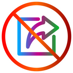 No Sharing Concept with Red Circle and Colorful Arrow Icon
