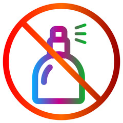 No Spray Bottle Prohibition Sign Colorful Modern Icon for Regulations