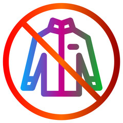 No jacket allowed sign multicolored prohibition outerwear symbol graphic design