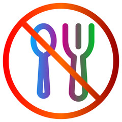 No food allowed concept sign with spoon and fork icon