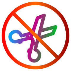 No Cutting Sign with Scissors Symbol Prohibition Icon Graphic