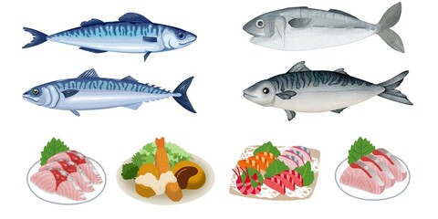 Atlantic mackerel fish isolated on white background | Raw mackerel