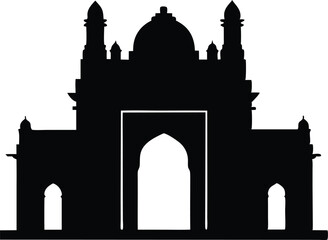  gateway of India Mumbai iconic landmark silhouette vector
