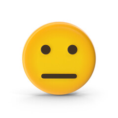 Straight face emoji icon isolated on transparent background