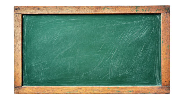 Green school chalkboard isolated on white transparent background - Powered by Adobe