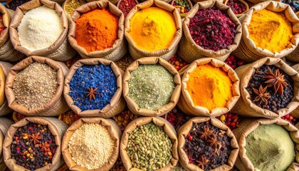 Spices in a market in india.
