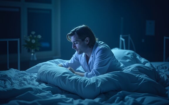 Analyzing the impact of healing sleep music on biological rhythms during sleep paralysis. Concept Sleep Paralysis, Healing Music, Biological Rhythms, Sleep Research, Impact Analysis. High quality