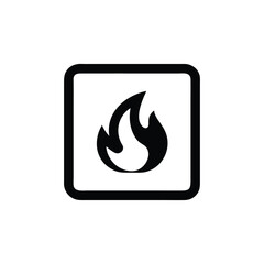 Flammable hazard symbol with fire icon inside a square