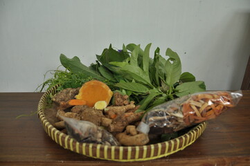The benefits of traditional turmeric and ginger herbal medicine for health, ranging from...