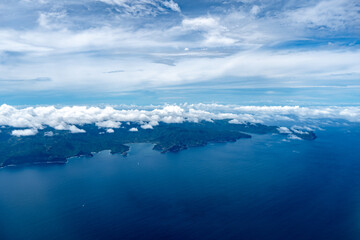 Aerial view of Nuku Hiva in the Marquesas Islands, French Polynesia