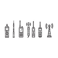 Line art vector illustration of emf detector dc power supply