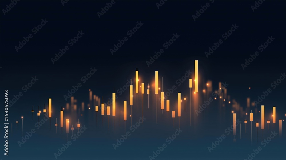 Poster abstract digital art piece with a dark blue background. in the center of the image, there are multip