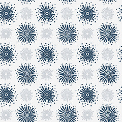 Seamless pattern with decorative circles on a light background. Different diameters