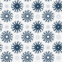 Seamless pattern on a light background. Patterned circles of different sizes