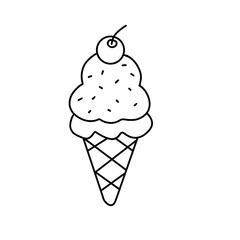 Ice cream coloring page design