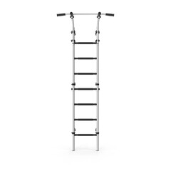 Wall-mounted pull-up bar with fitness ladder isolated on transparent background