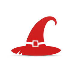 Fototapeta premium Red witch hat with buckle isolated on transparent background