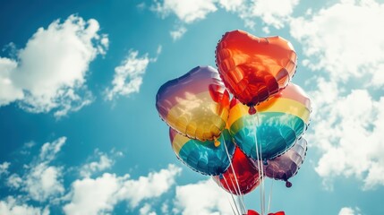 A Box flying on a parachute with pink cloud in valentine day,package flying down from sky and cloud with parachute, concept for delivery service,shopping online,air delivery service.