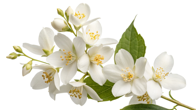 Beautiful jasmine flowers close up photography for floral design and botanical art projects use free image