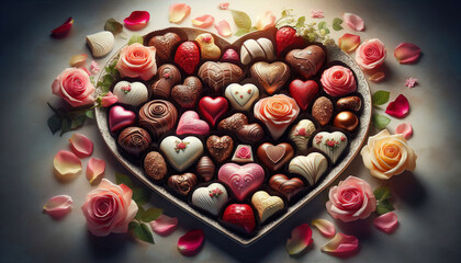Heart-shaped chocolates