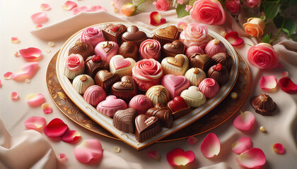 Heart-shaped chocolates