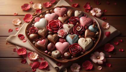 Heart-shaped chocolates
