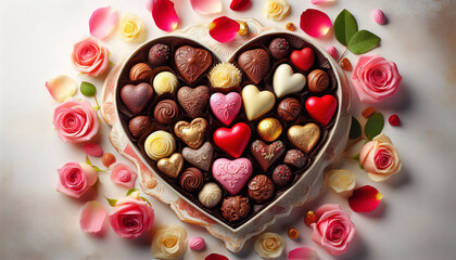 Heart-shaped chocolates