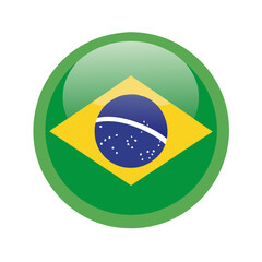 Fototapeta premium Round brazil flag icon 