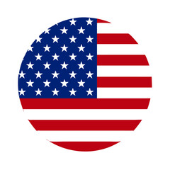 Obraz premium Round united states flag icon 
