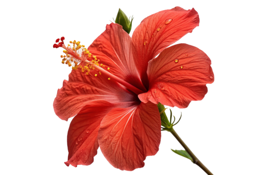 Red hibiscus flower close up tropical bloom floral beauty exotic plant vibrant color botanical nature 100mm macro