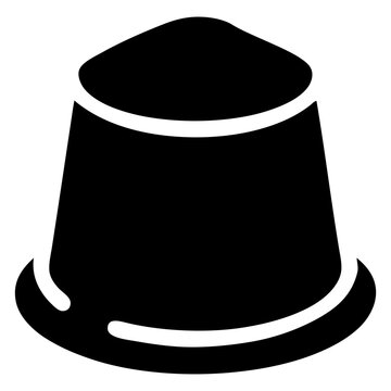 Icono silueta de c&aacute;psula de caf&eacute; 